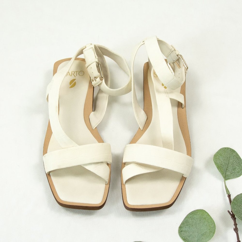 Franco Sarto Ema 2 Sandal in White Croc Leather